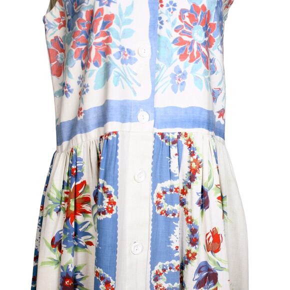 Vintage Kitsch'n Couture Dress Made from Vintage Cotton Tablecloth Sz L -Hey Viv - Picture 7 of 9